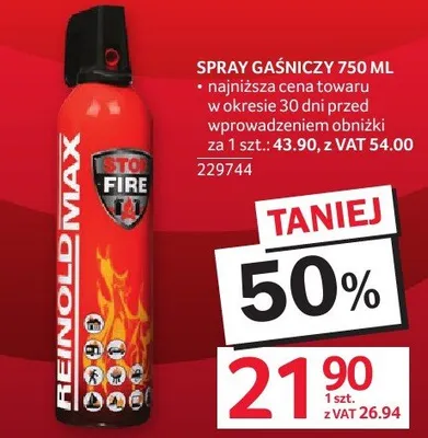 Spray gaśniczy 750 ML promocja w Selgros