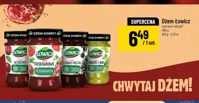 Dżem z czarnych porzeczek Łowicz promocja w POLOmarket