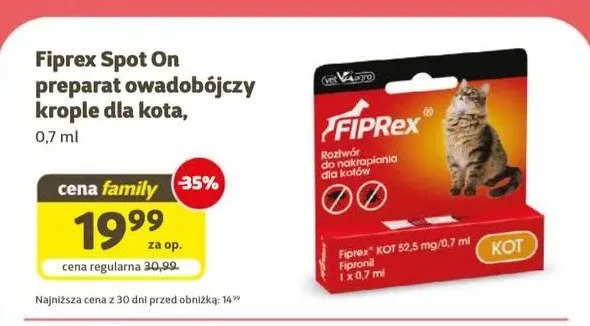 Preparat owadobójczy krople dla kota Fiprex Spot On promocja w Super Zoo