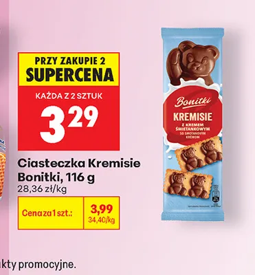 Ciasteczka Kremisie z kremem śmietankowym Bonitki promocja w Biedronka
