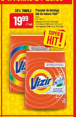 Proszek do prania Vizir do białego Alpejska Świeżość promocja w POLOmarket