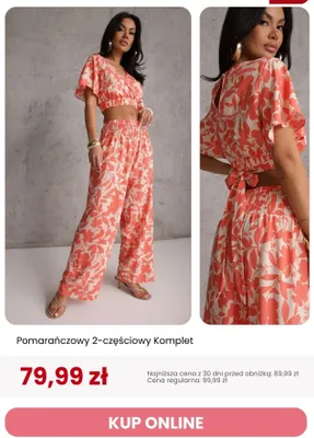 Komplet damski 2-częściowy pomarańczowy Renee promocja w Renee