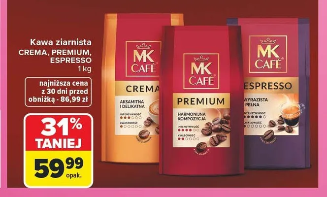 Kawa ziarnista MK Café Espresso promocja w Carrefour