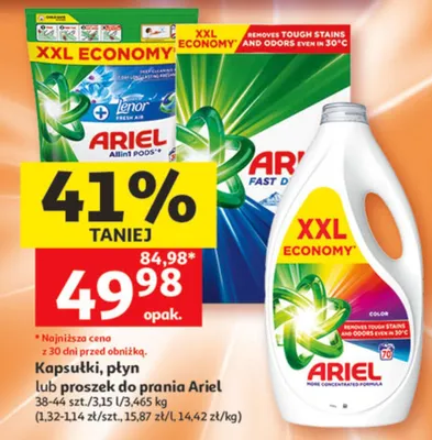 Kapsułki, płyn lub proszek do prania Ariel promocja w Auchan