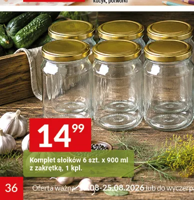 Komplet słoików z zakrętką 6-pak 900 ml promocja w Twój Market