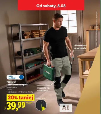 Spodnie robocze męskie Parkside promocja w Lidl