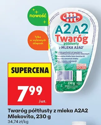 Twaróg półtłusty z mleka A2A2 promocja w Biedronka