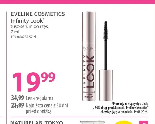 Tusz-serum do rzęs Eveline Cosmetics Infinity Look promocja w Hebe