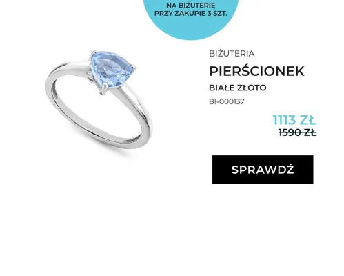 Pierścionek briju biżuteria białe złoto BI-000137 promocja w Briju