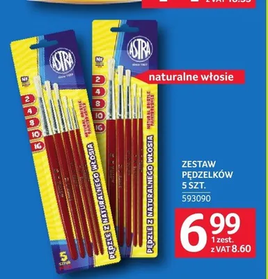 Zestaw pędzelków Astra 5 sztuk promocja w Selgros