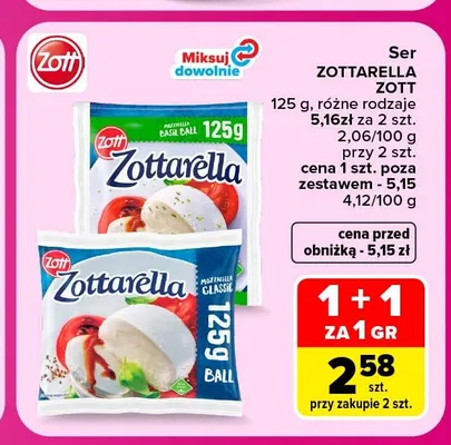 Ser Zottarella Classic Ball Zott promocja w Carrefour