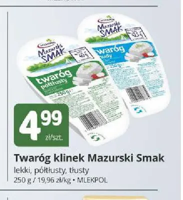 Twaróg klinek Mazurski Smak tłusty promocja w Marketvita