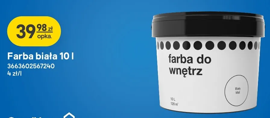 Farba biała promocja w Castorama