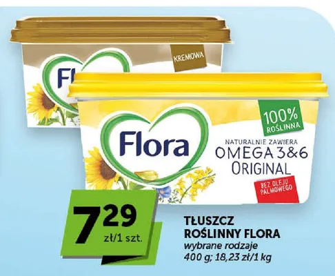 Tłuszcz roślinny Flora Original promocja w Groszek