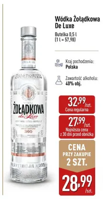 Wódka Żołądkowa De Luxe promocja w Aldi