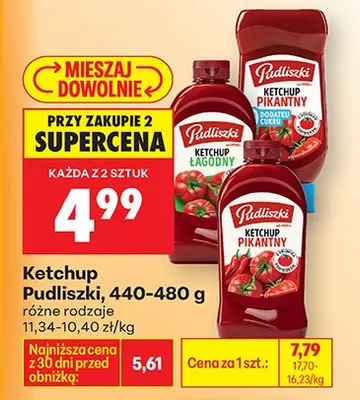 Ketchup, różne rodzaje Pudliszki promocja w Biedronka