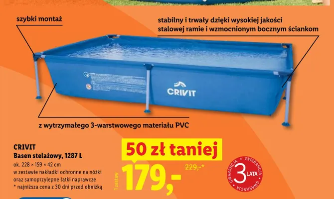 Basen stelażowy CRIVIT 1287l promocja w Lidl