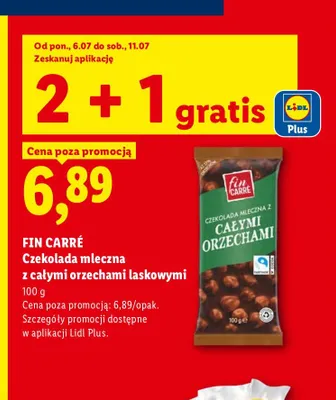 Czekolada mleczna Fin Carré z całymi orzechami laskowymi promocja w Lidl