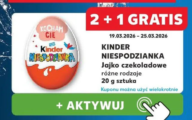 Jajko czekoladowe Niespodzianka różne rodzaje promocja w Kaufland