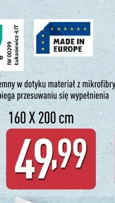 Kołdra 160x200 cm promocja w Aldi