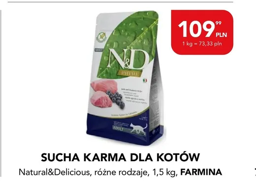 Sucha karma dla kotów Natural & Delicious Farmina promocja w Aquael zoo