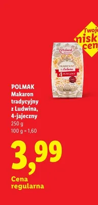 Makaron tradycyjny z Ludwina 4-jajeczny Kluski Polmak promocja w Lidl