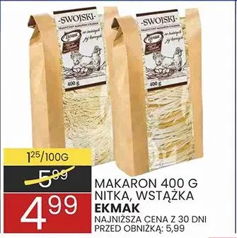 Makaron 400g nitka, wstążka promocja w Wafelek