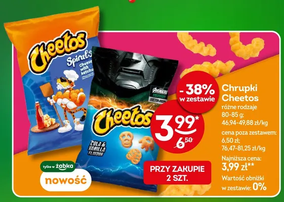 Chrupki Cheetos Spirals Cheese with ketchup promocja w Żabka