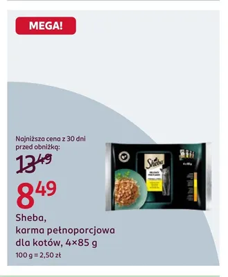 Karma pełnoporcjowa dla kotów Sheba 4-pak promocja w Rossmann