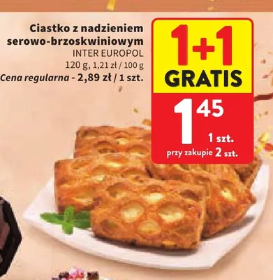 Ciastko z nadzieniem serowo-brzoskwiniowym Inter Europol promocja w Intermarche