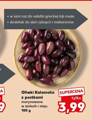 Oliwki Kalamata z pestkami marynowane w ziołach i oleju promocja w Kaufland