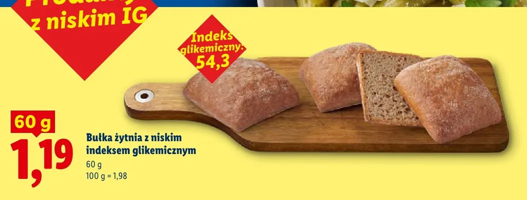 Bułka żytnia z niskim indeksem glikemicznym promocja w Lidl