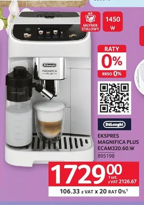 Ekspres DeLonghi Magnifica Plus ECAM320.60.W promocja w Selgros