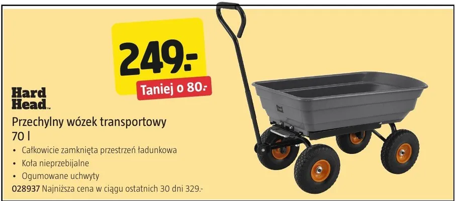 Przechylny wózek transportowy 70l promocja w Jula