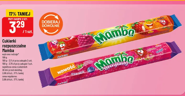 Cukierki rozpuszczalne Mamba promocja w POLOmarket