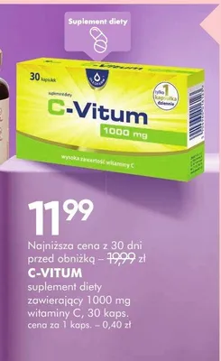 Suplement diety zawierający 1000 mg witaminy C promocja w Super-Pharm