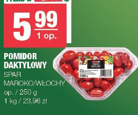 Pomidor daktylowy Spar Maroko/Włochy promocja w SPAR