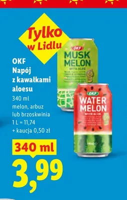 Napój z kawałkami aloesu o smaku brzoskwiniowym OKF promocja w Lidl