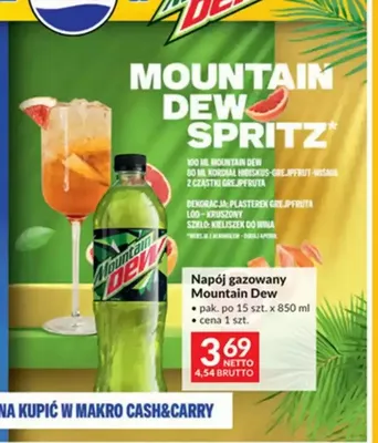 Napój gazowany Mountain Dew promocja w Makro