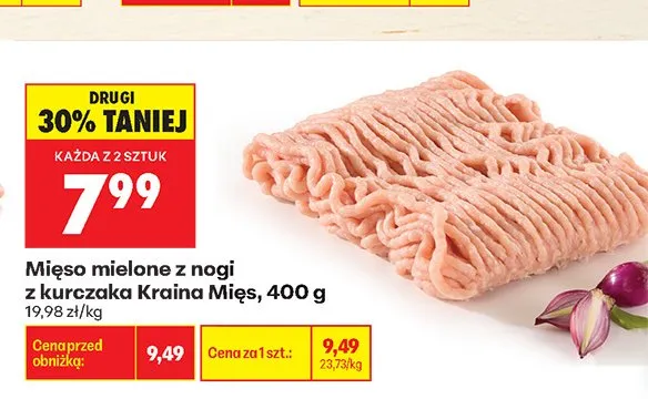 Mięso mielone z nogi z kurczaka Kraina Mięs promocja w Biedronka