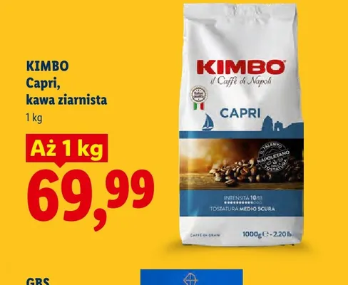 Kawa ziarnista Kimbo Capri promocja w Lidl