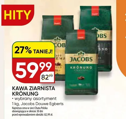 Kawa ziarnista Krönung promocja w Chata Polska