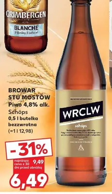 Piwo 4,8% alk. schöps Stu Mostów promocja w Kaufland