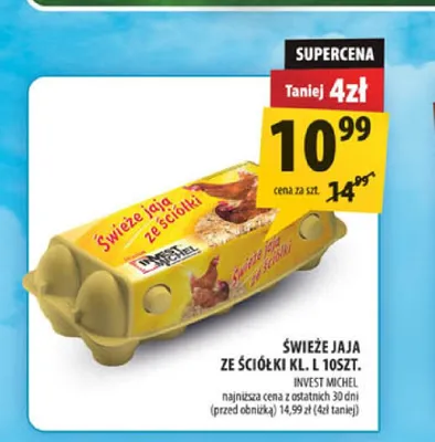 Jajka kurze Świeże ze ściółki Invest Michel promocja w Arhelan
