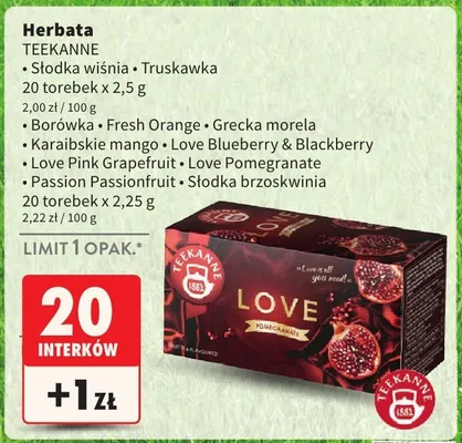 Herbata Love Pink Grapefruit + Love Pomegranate promocja w Intermarche