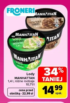 Lody Manhattan Chocolate Biscuit New York Cookies promocja w Carrefour Market