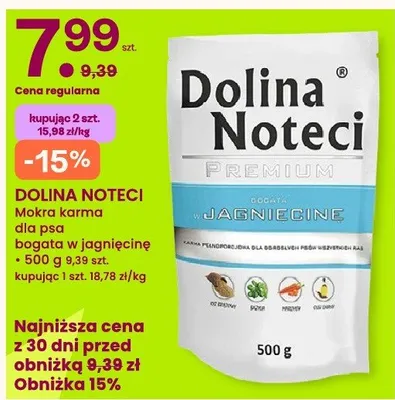 Mokra karma dla psa bogata w jagnięcinę Dolina Noteci promocja w Frisco