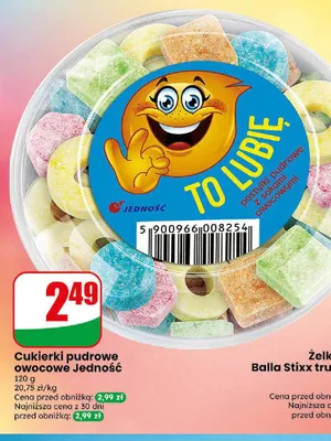 Cukierki pudrowe owocowe Jedność promocja w Dino