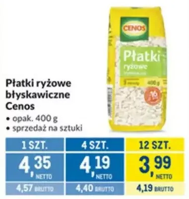 Płatki ryżowe błyskawiczne Cenos promocja w Makro