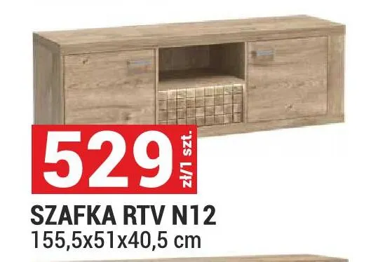 Szafka RTV N12 Natural promocja w Merkury Market